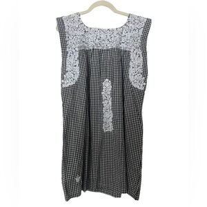 J. Marie Gingham Embroidered Dress